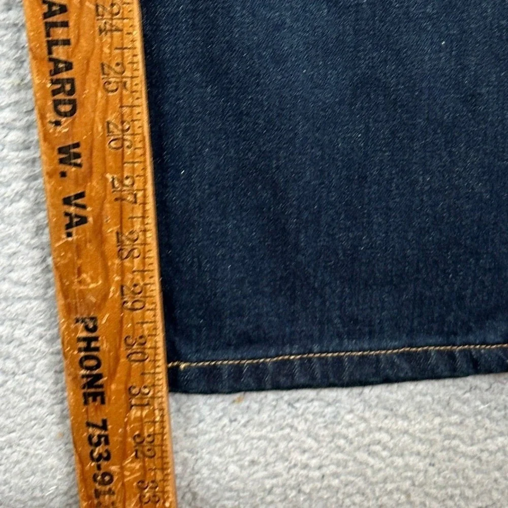 NEW Members Mark Jeans Mens 42X30 Blue Relaxed Fit Straight Leg Dark Wash Denim